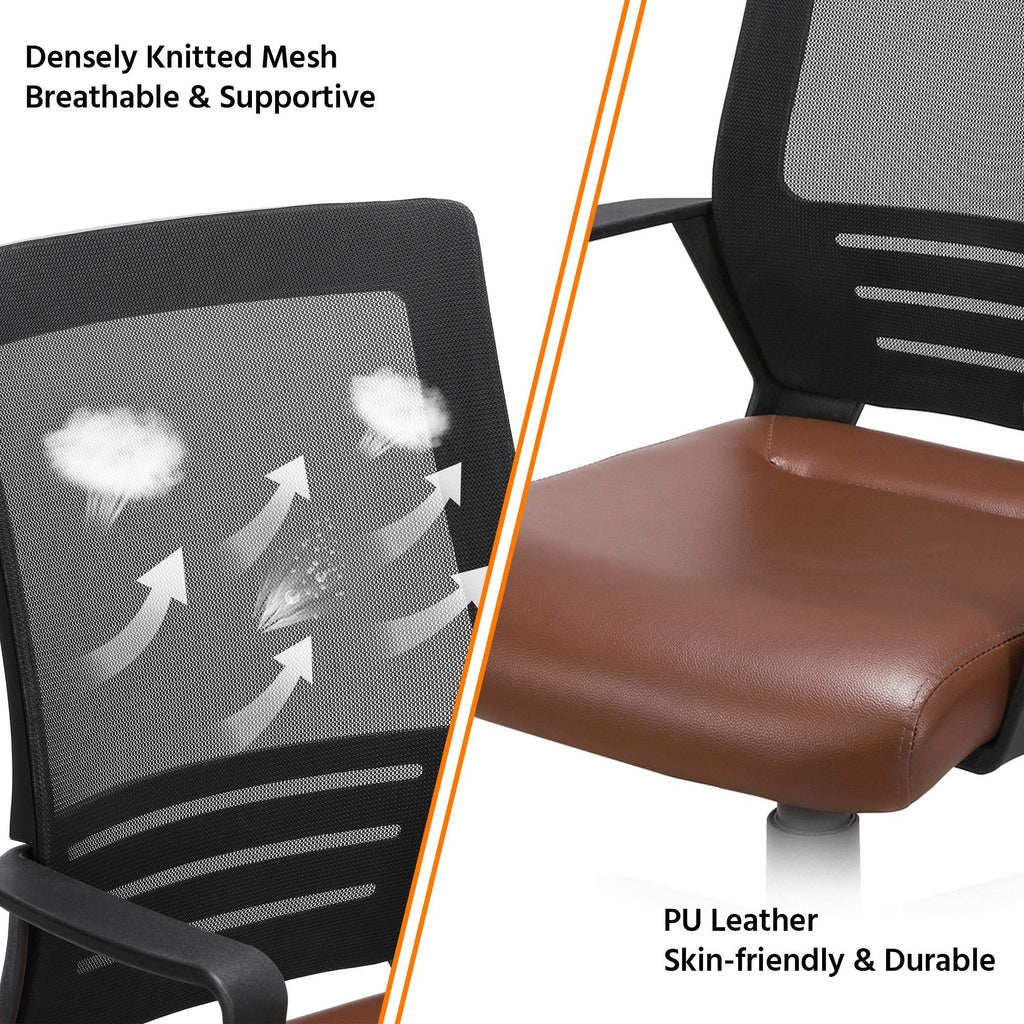 Brown Mesh Swivel Office Desk Chair J10081