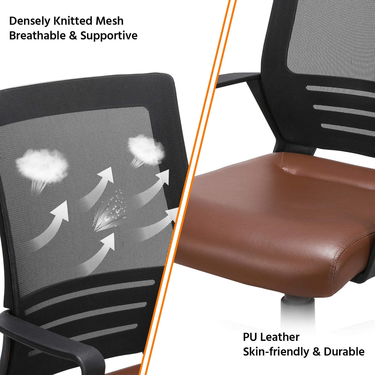 Brown Mesh Swivel Office Desk Chair J10081