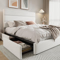 Queen Size Platform Bed Frame with 4 Storage Drawers X1483
