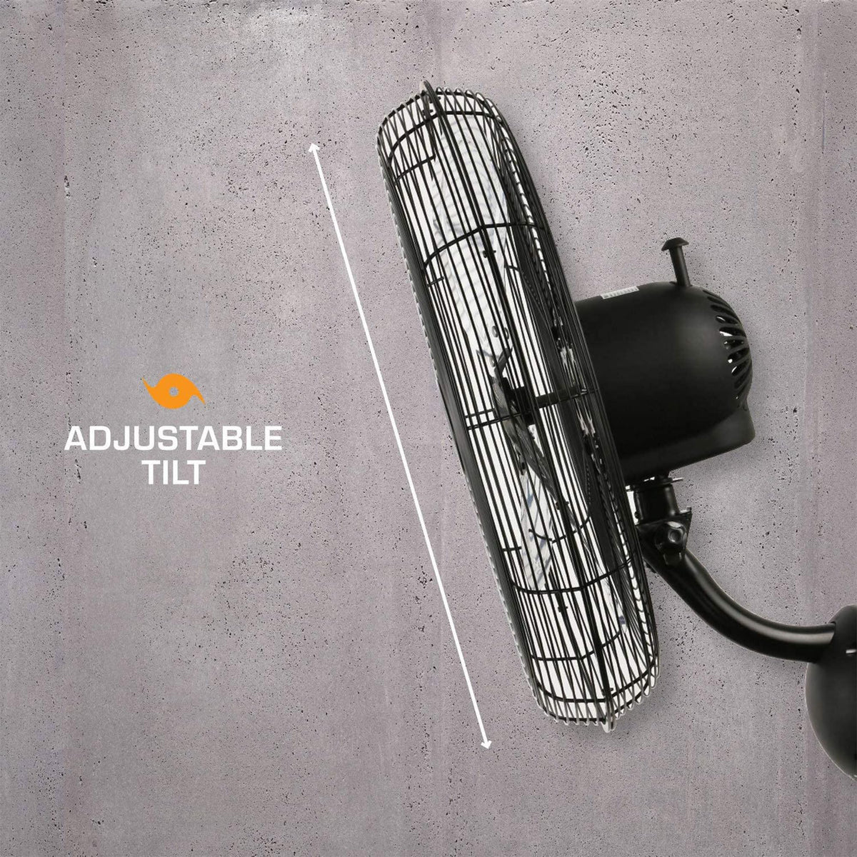 Black 20in 3 Speed Oscillating Wall Fan E17886