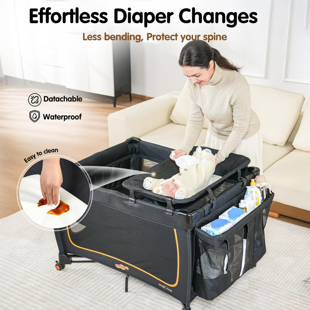 6 in 1 Baby Pack and Play with Bassinet and Changing Table K121859
