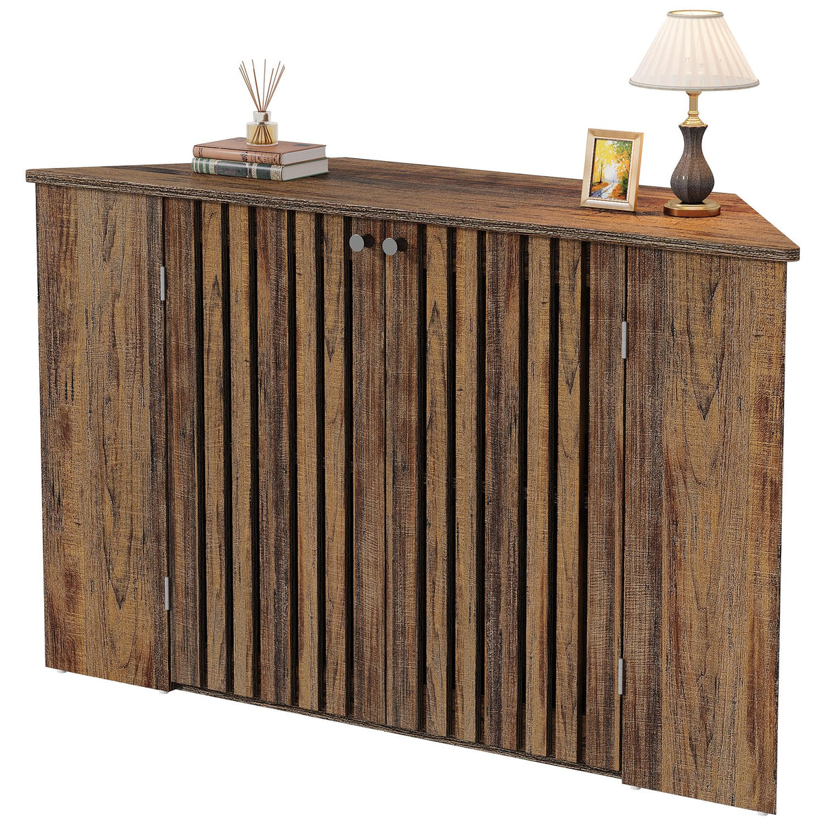 53" Farmhouse Corner TV Stand with Storage N582855