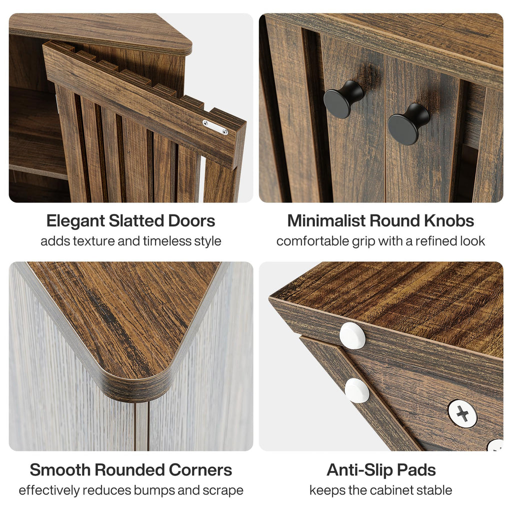 53" Farmhouse Corner TV Stand with Storage N582855
