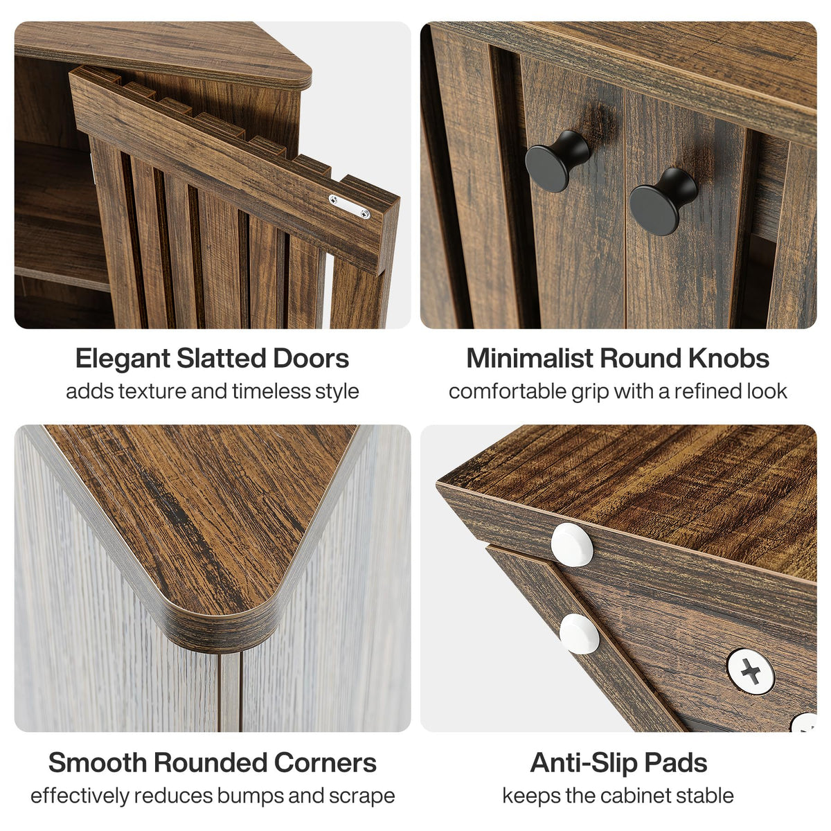 53" Farmhouse Corner TV Stand with Storage N582855