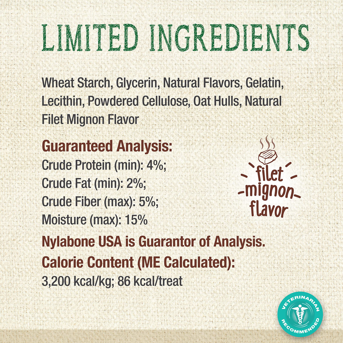 Filet Mignon Flavor Dog Dental Treats 40 Count V982813