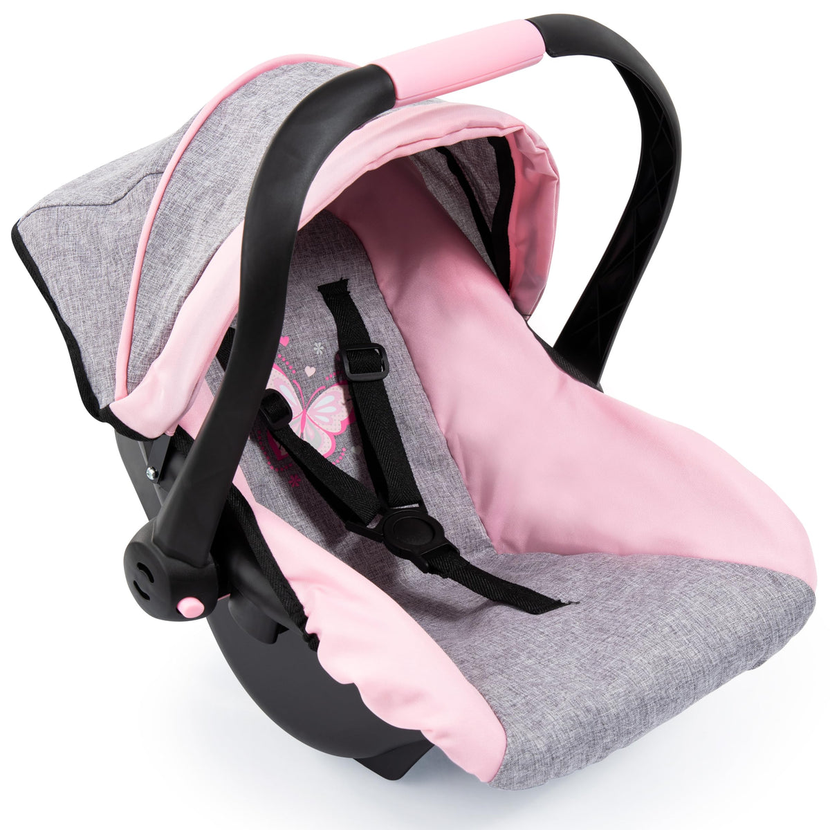 Pink Grey Doll Car Seat with Cover K152