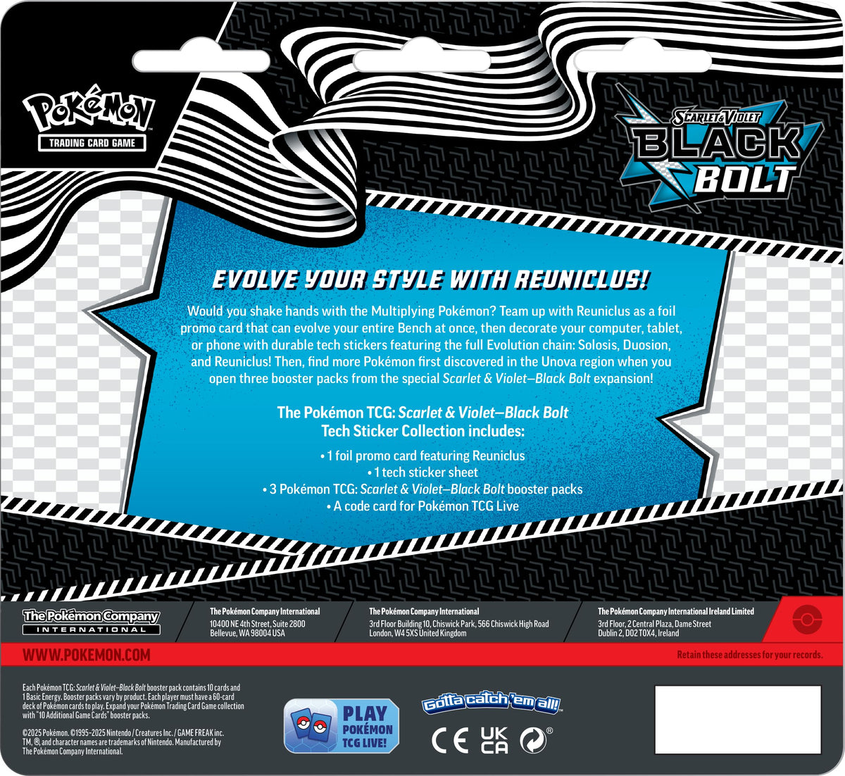 Pokemon TCG Black Bolt Tech Sticker Blister R495